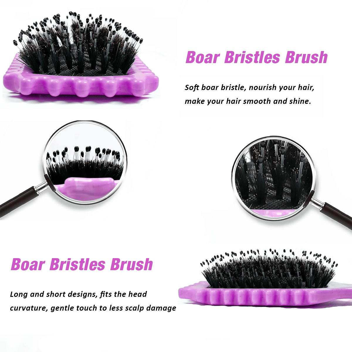 Curl Defining Brush,Boar Bristle Hair Brush Styling Brush for detangling,combing and shaping men and women,curls to reduce pulling and curl separation