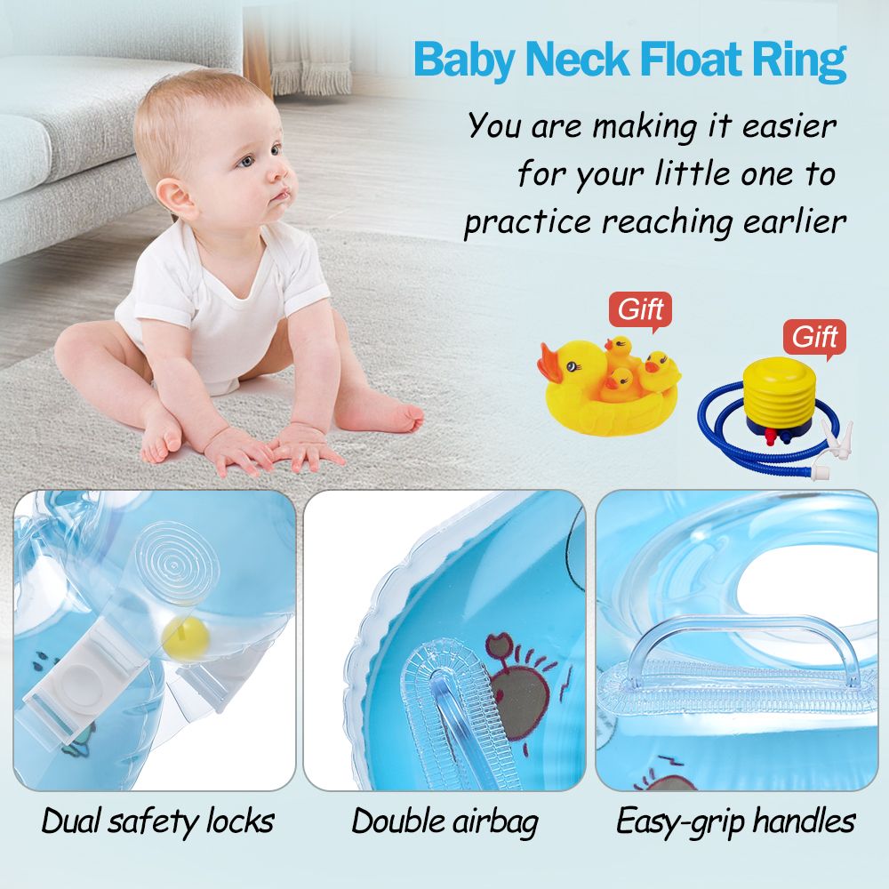 Infant Baby Neck Floats for Bathtub, Designed for Babies 2+ Months (6 - 24lbs)