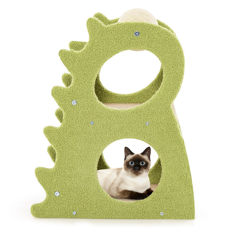 2-Tier Modern Cat Tree for Indoor Cats with Rotatable Sisal Scratching Ball