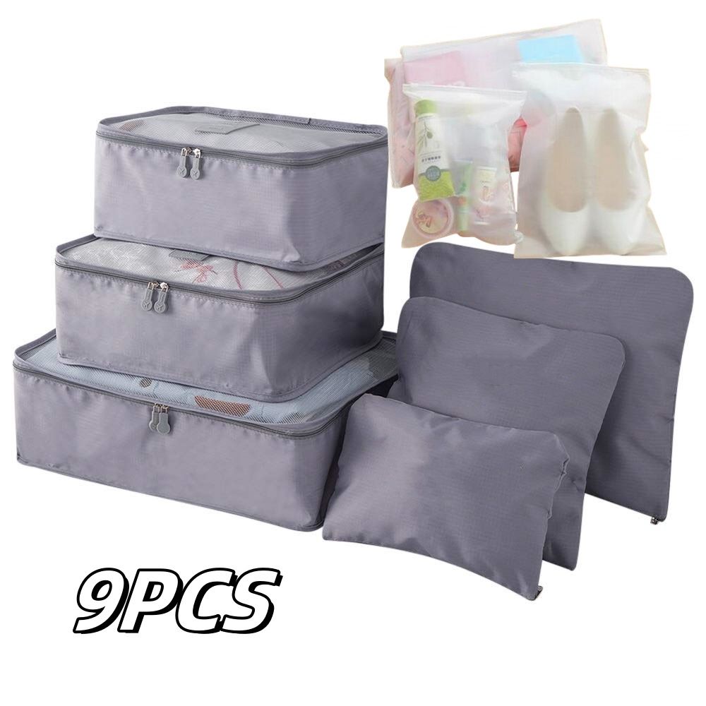 9 pcs/set Clothing storage bag, travel luggage storage bag, clothing packaging box, a good helper for home and travel organization