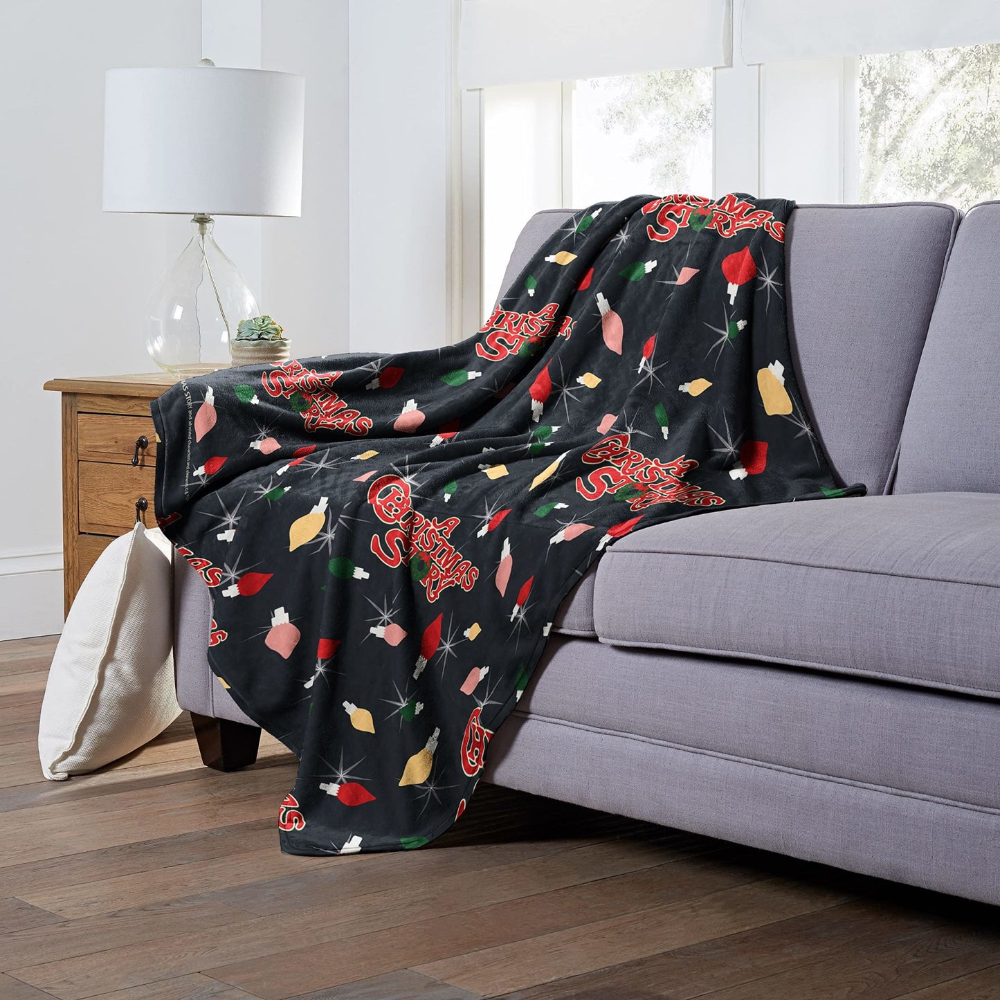 A Christmas Story Silk Touch Throw Blanket, 50" x 60", Lit Up Pattern