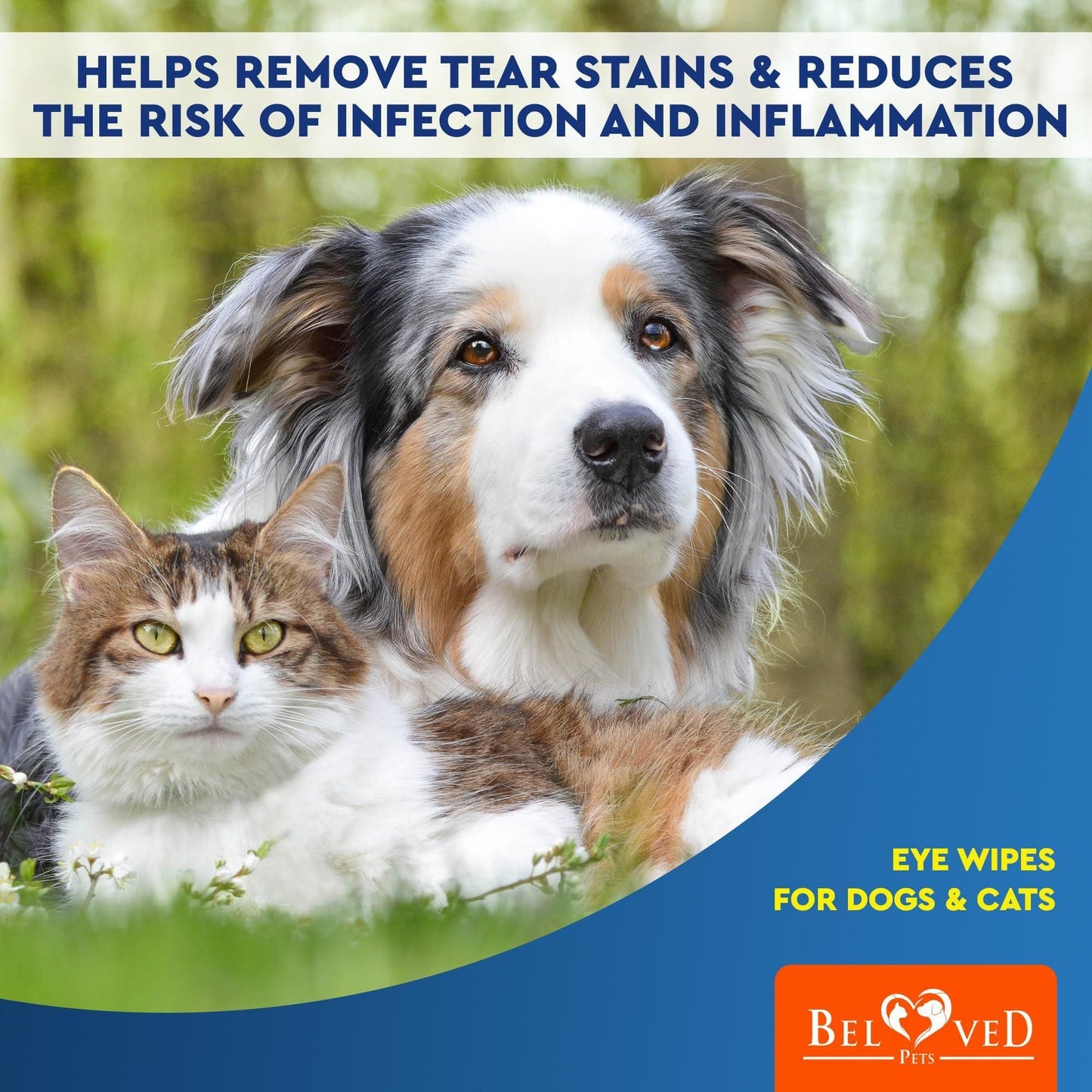 Cat Dog Eye Wash Wipes Tear Stain Remover Cleaner Eye Infection Treatment Helps Prevent Pink Eye Relief Allergies Symptoms Runny Dry Eyes Safe for Small Animals