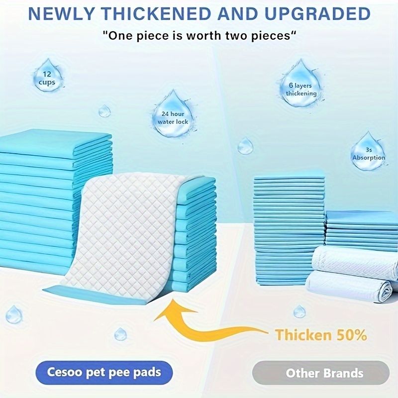 Puppy Pee Pads 24"x24"-100 Count | Dog Pee Training Pads Super Absorbent & Leak-Proof | Disposable Pet Piddle and Potty Pads for Puppies | Dogs | Doggie| Cats | Rabbits