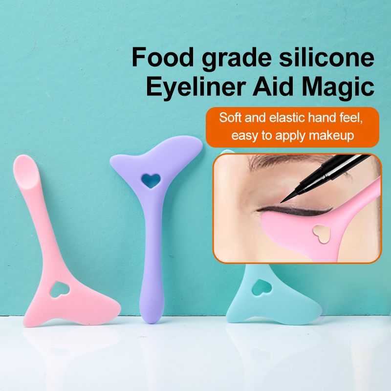 Eyeline Aid Eyeline, Stencils Silicone, Eyebrow Pencil Stencil Reusable Smoky Eyeshadow Multifunctional Eye Makeup Tool Kit, Quick Stencil Aid Eyeliners Molds Winged Tip Eyeliner Stencil