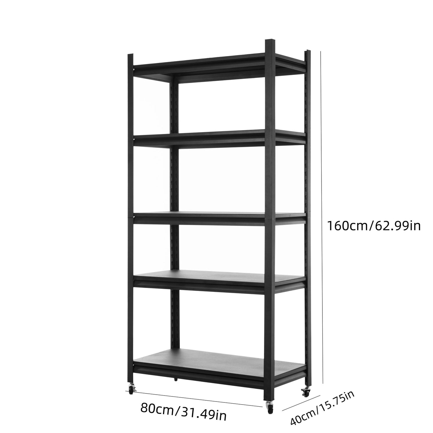 5-storey kitchen storage rack, adjustable metal storage rack with rollers, storage rack unit organizer for bedroom laundry cabinet