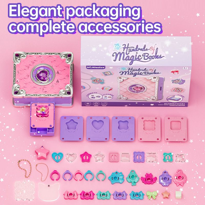 71 PCS DIY Jewel Rings Stickers Magical Kits for Little Girls, Handmade DIY Crafting Rings Bracelet Pendent Keychain, DIY Crafts for Kids, Birthday Gifts Toys for Age 3 4 5 6+ Year Old