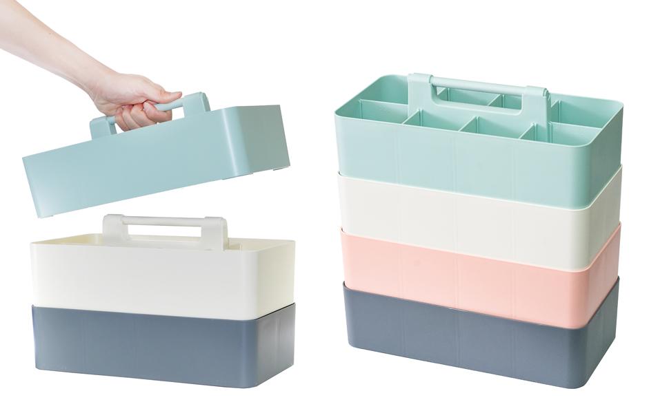 Enjoy Organizer - 3 PACK MIX -Portable Caddy, DIY Dividers, 8 Compartments, School Office Supplies Home Craft with Handle Made in USA