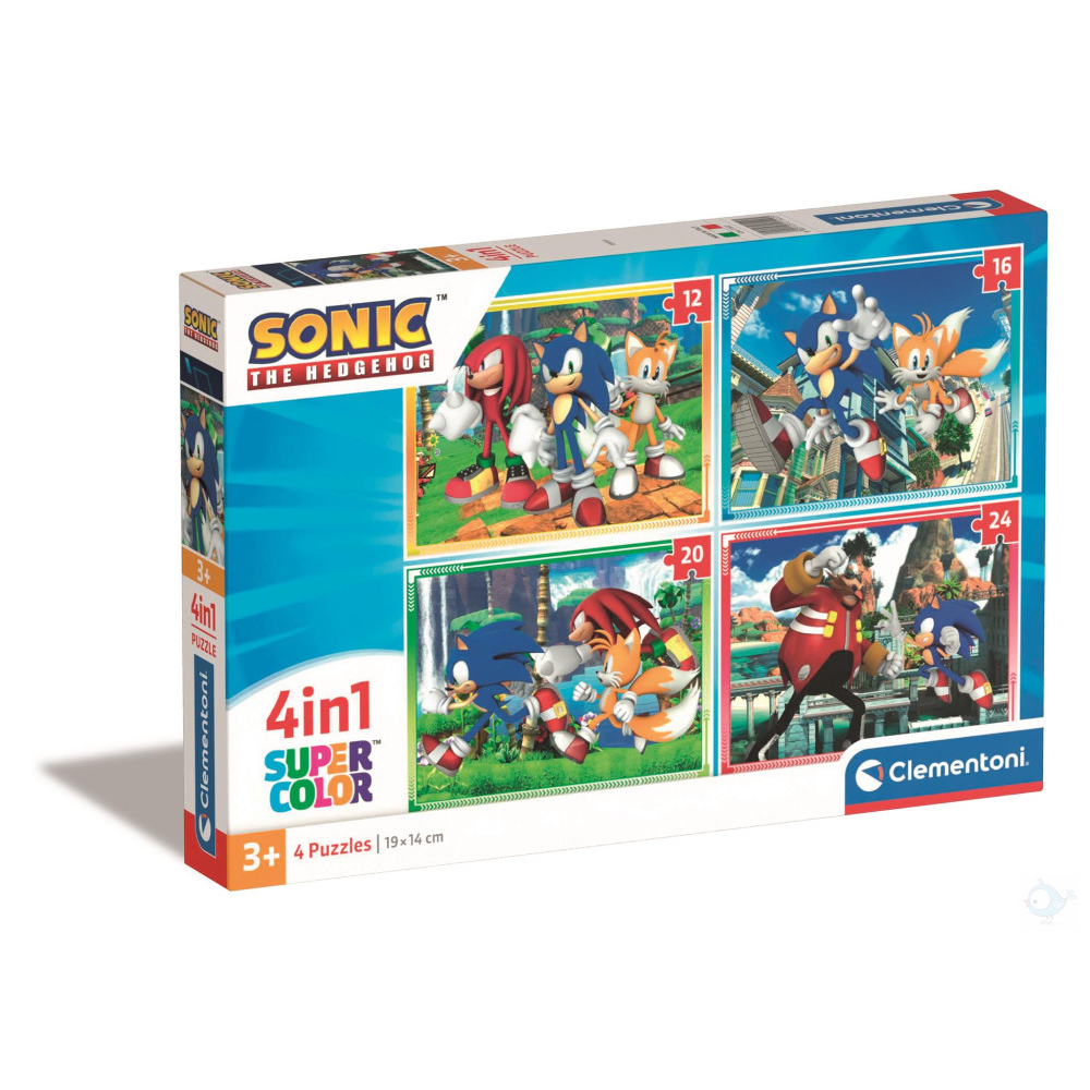 Clementoni Supercolor Sonic - 4 az 1-ben puzzle (21522)