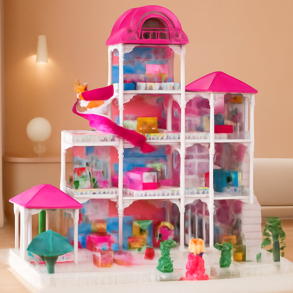 Multistory Dollhouse Featuring Slide Playset For Girls