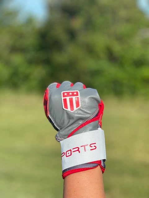 Long cuff Gray with a Red Palm Stock