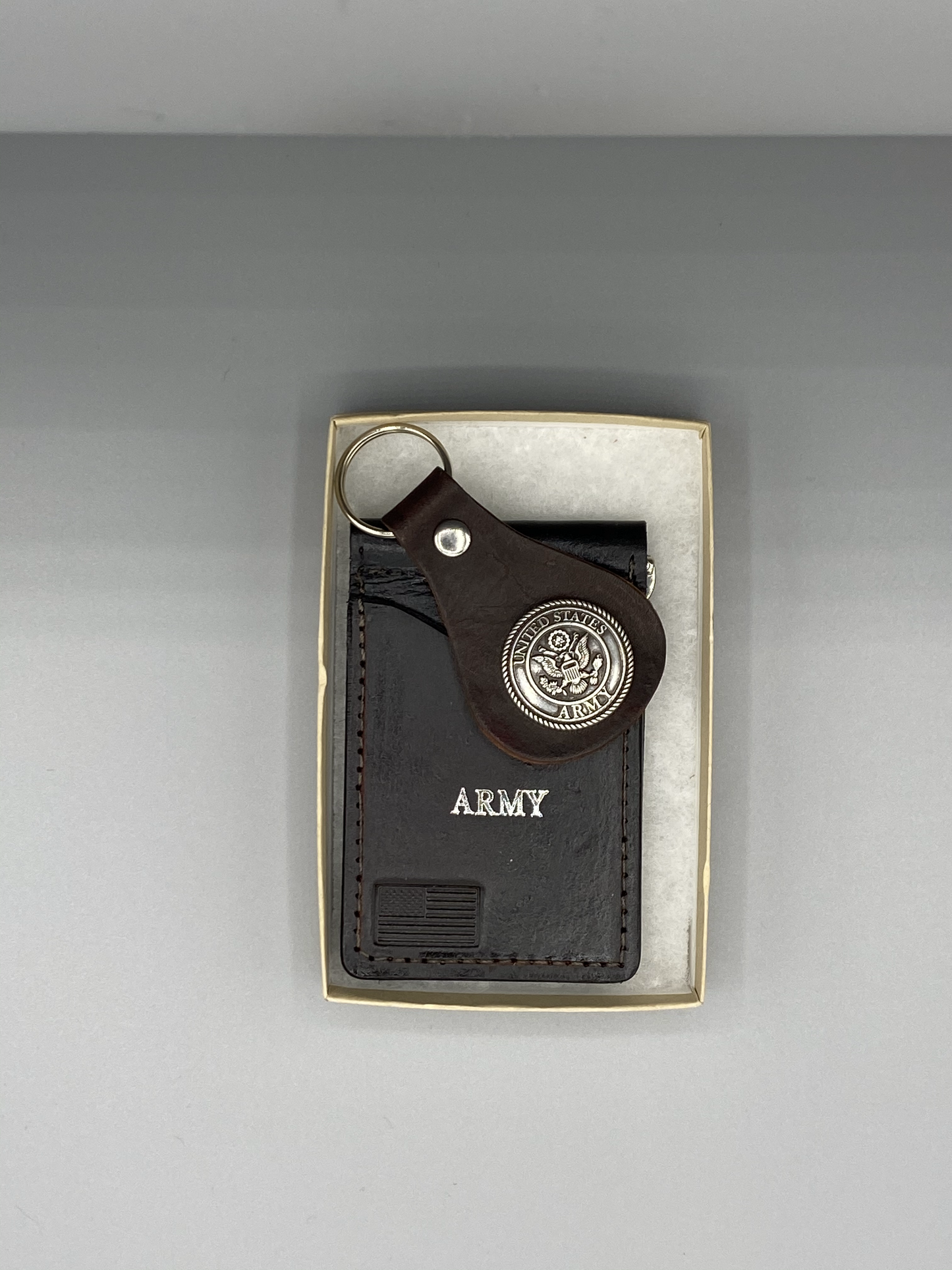 Leather Military Branch keys chain and Wallet