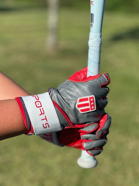 Long cuff Gray with a Red Palm Stock