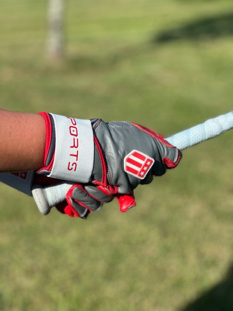 Long cuff Gray with a Red Palm Stock