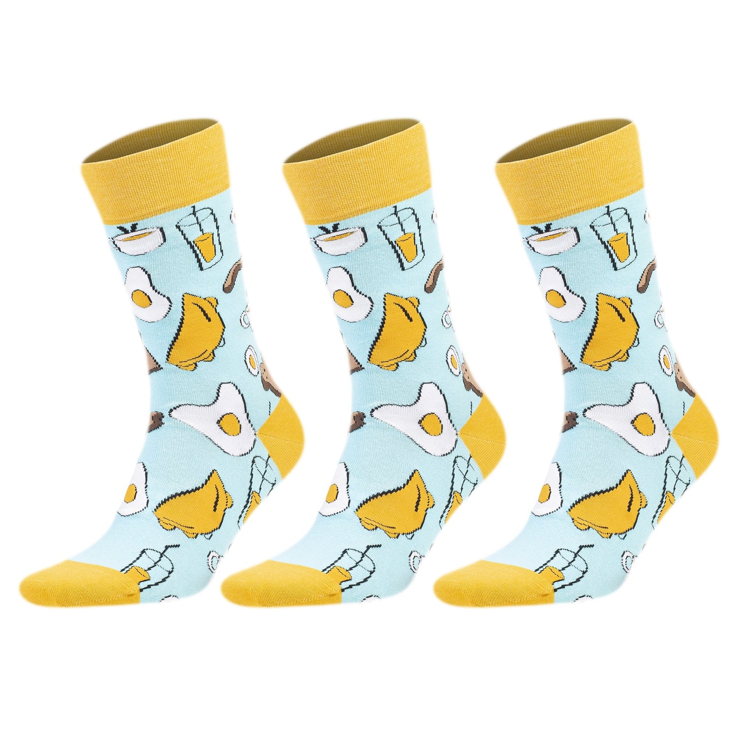 3 Pairs Men's & Women's Colorful Novelty Crew Socks – Fun Cotton Dress Socks