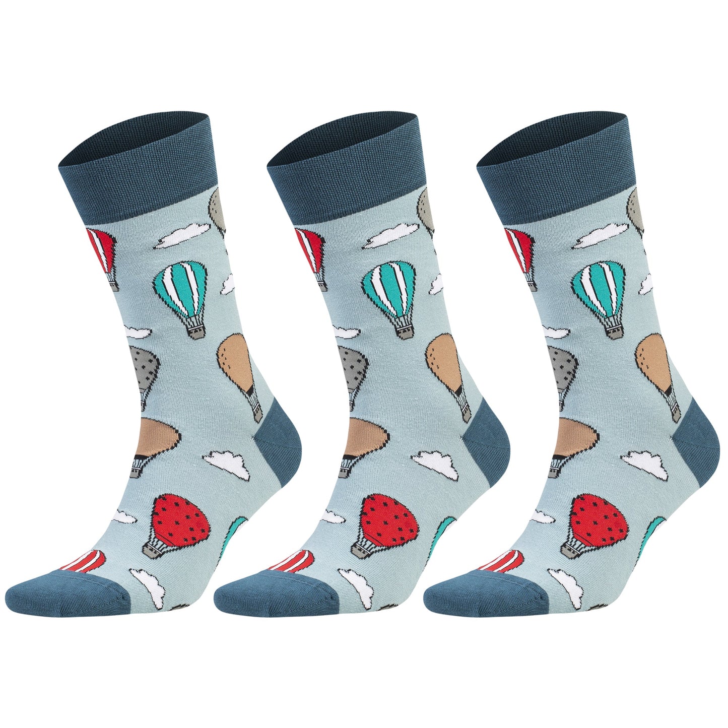 3 Pairs Men's & Women's Colorful Novelty Crew Socks – Fun Cotton Dress Socks