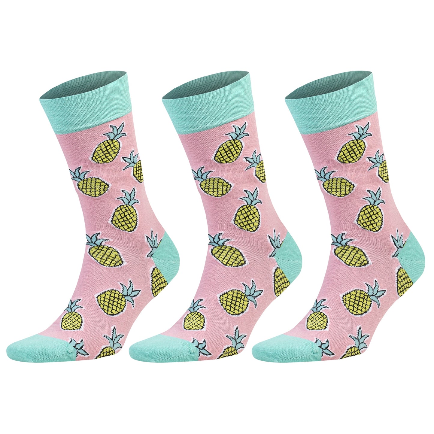 3 Pairs Men's & Women's Colorful Novelty Crew Socks – Fun Cotton Dress Socks