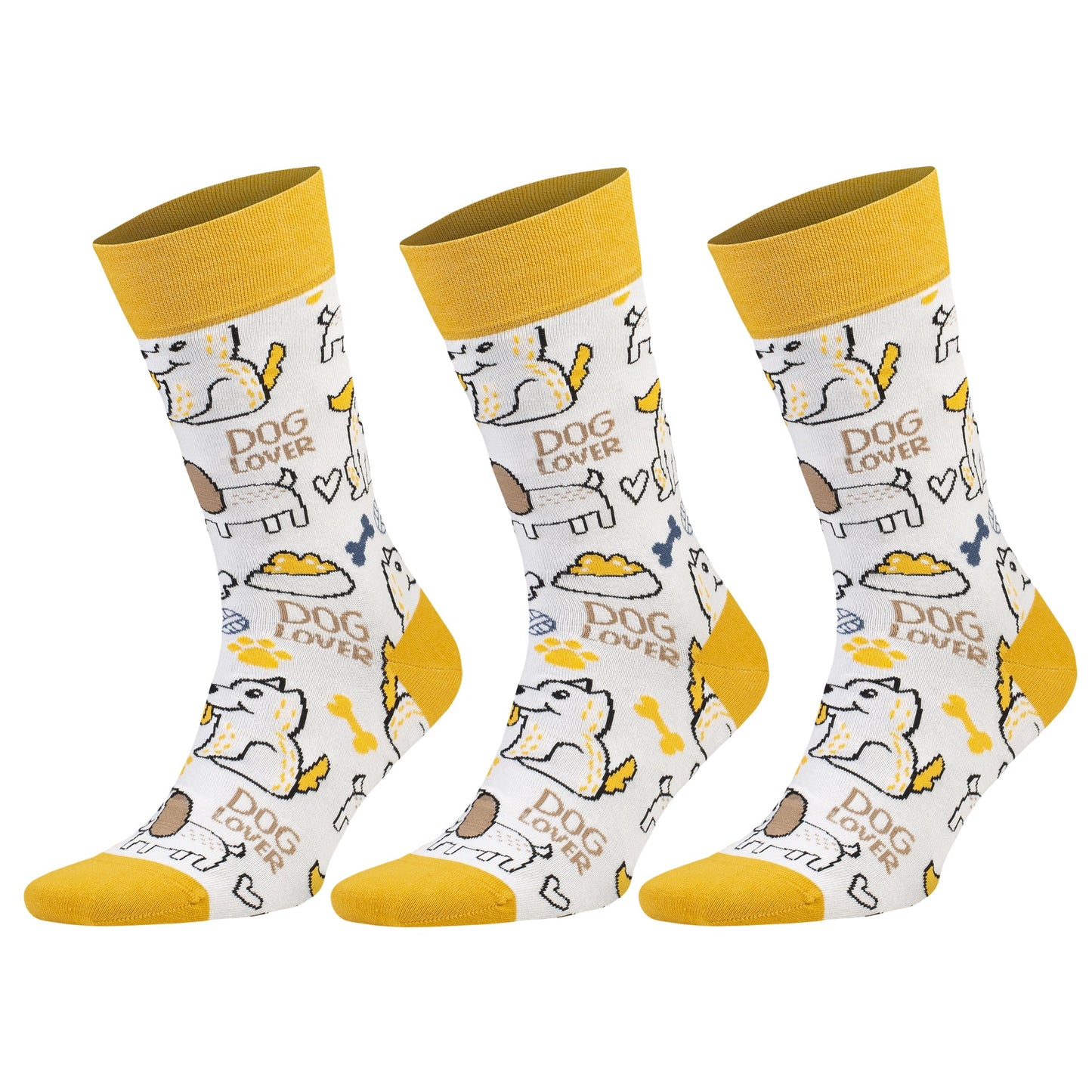 3 Pairs Men's & Women's Colorful Novelty Crew Socks – Fun Cotton Dress Socks