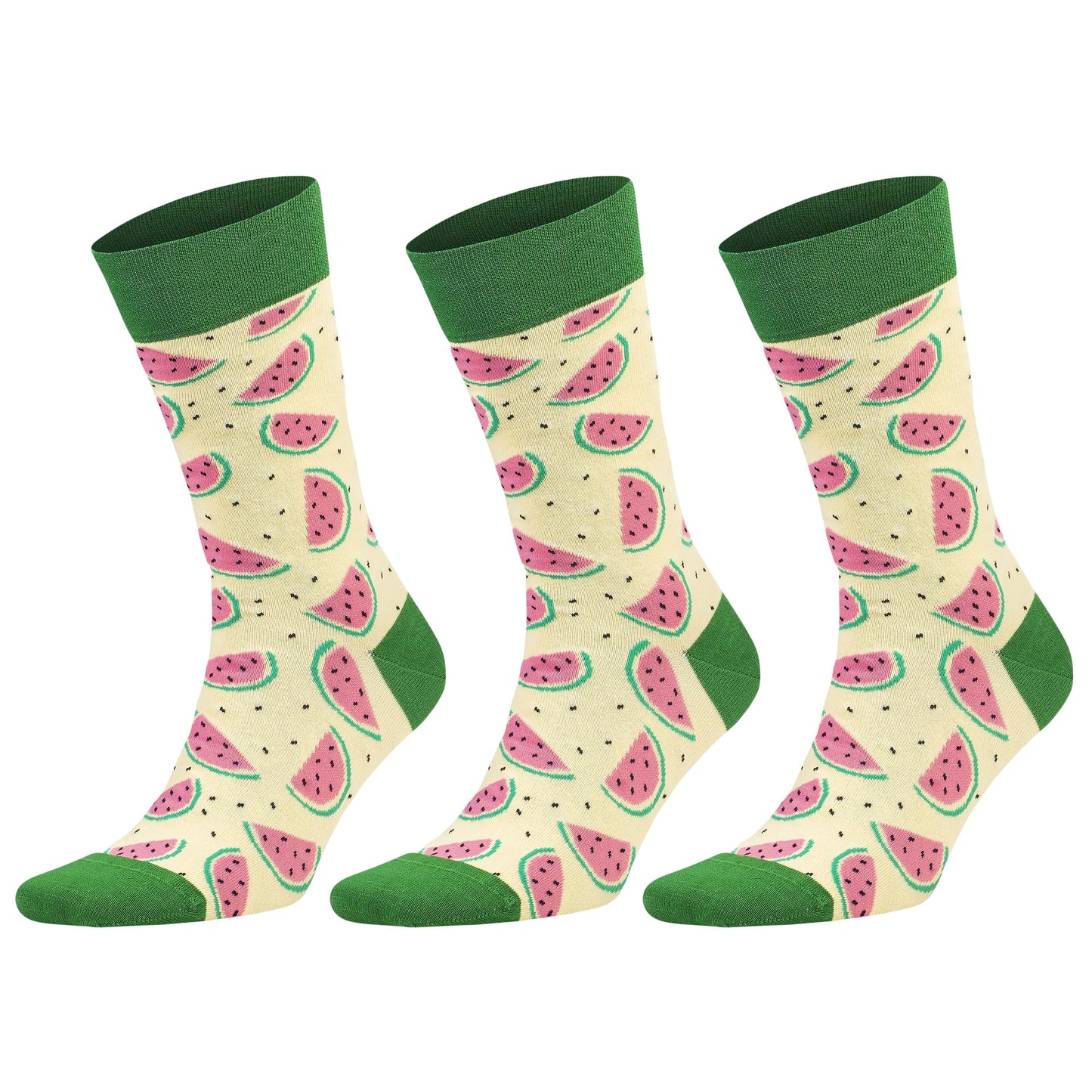 3 Pairs Men's & Women's Colorful Novelty Crew Socks – Fun Cotton Dress Socks