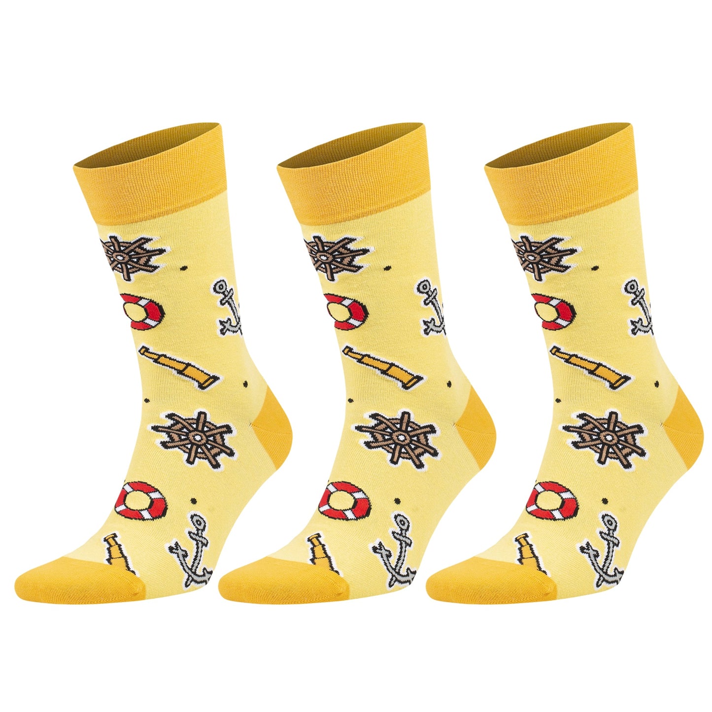 3 Pairs Men's & Women's Colorful Novelty Crew Socks – Fun Cotton Dress Socks