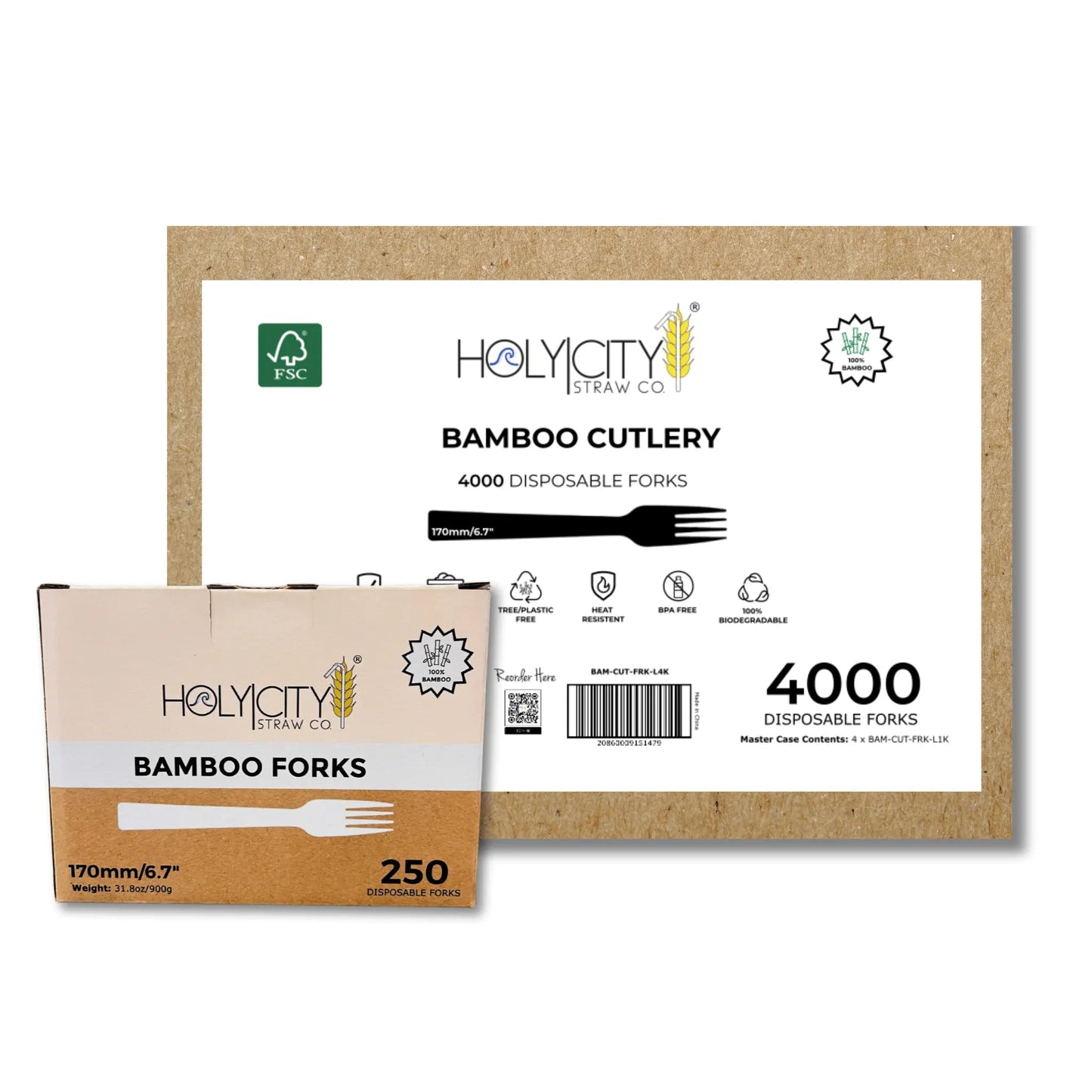6.7" Bamboo Forks