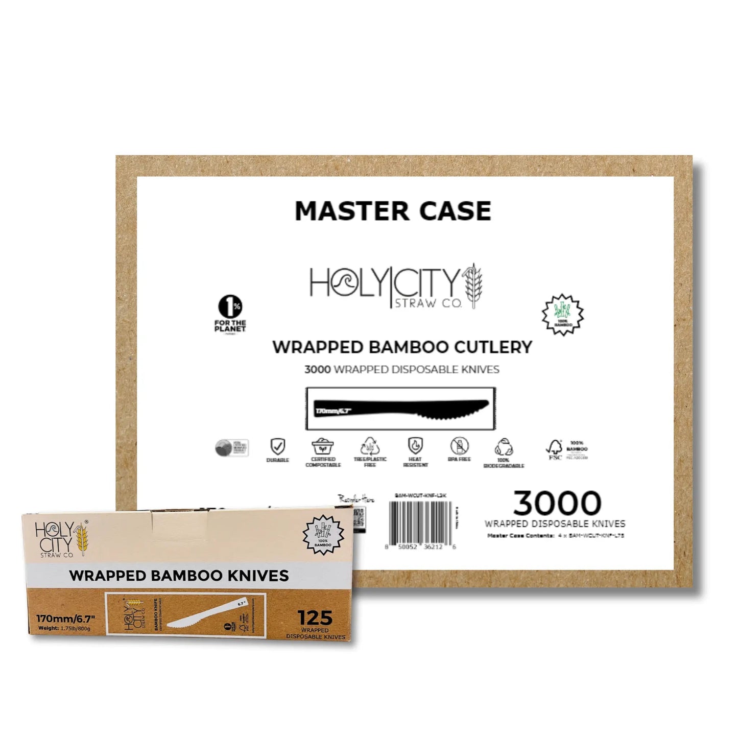 6.7" Wrapped Bamboo Knives