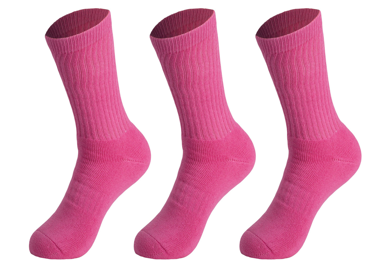 3 Pairs Cotton Crew Socks for Women – Soft, Breathable & Cushioned Athletic Sport Socks, Size 9-11