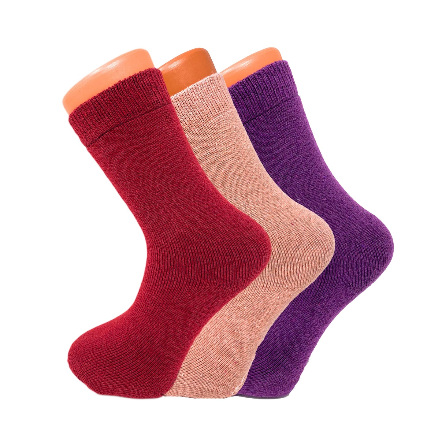 3 Pairs Women’s Thermal Wool Crew Socks – Cozy & Warm Winter Socks – Soft & Breathable – Size 5-7
