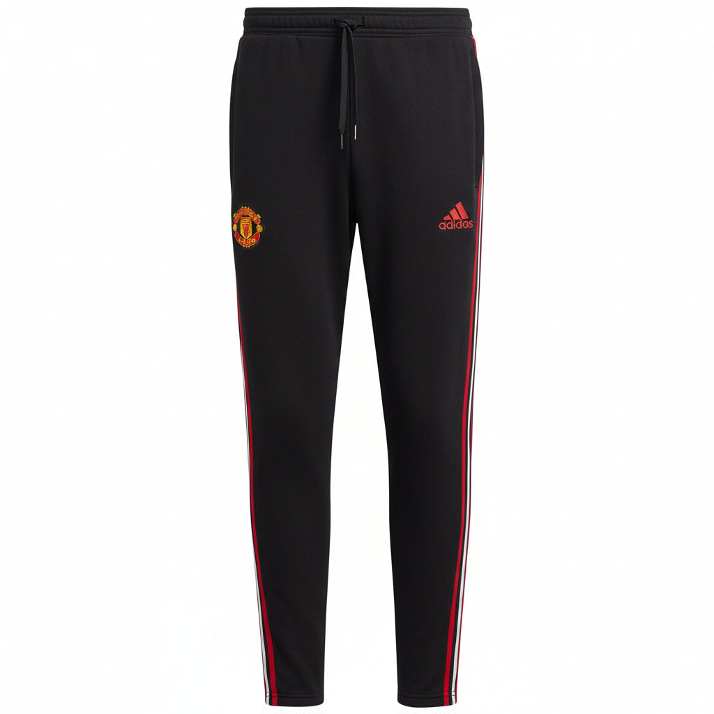 Manchester United Casual 3S black hooded tracksuit 2022/23 - Adidas