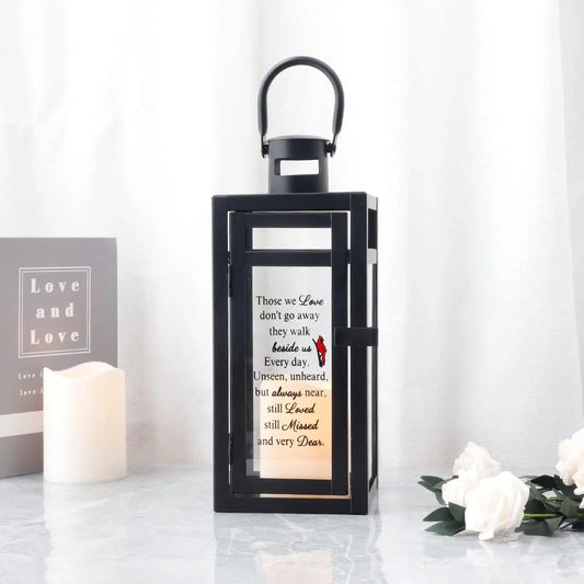 12''H Memorial Lantern (Matte Black)