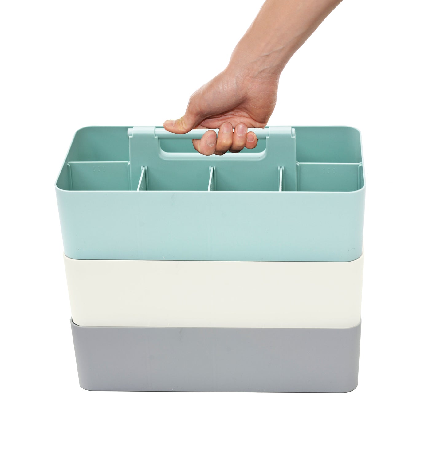 Enjoy Organizer - 3 PACK MIX -Portable Caddy, DIY Dividers, 8 Compartments, School Office Supplies Home Craft with Handle Made in USA