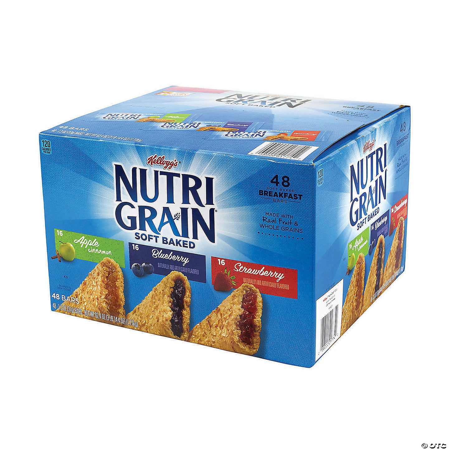 Nutri-Grain Soft Baked Breakfast Bars, Asstd: Apple, Blueberry, Strawberry, 1.3 oz Bar, 48/Carton