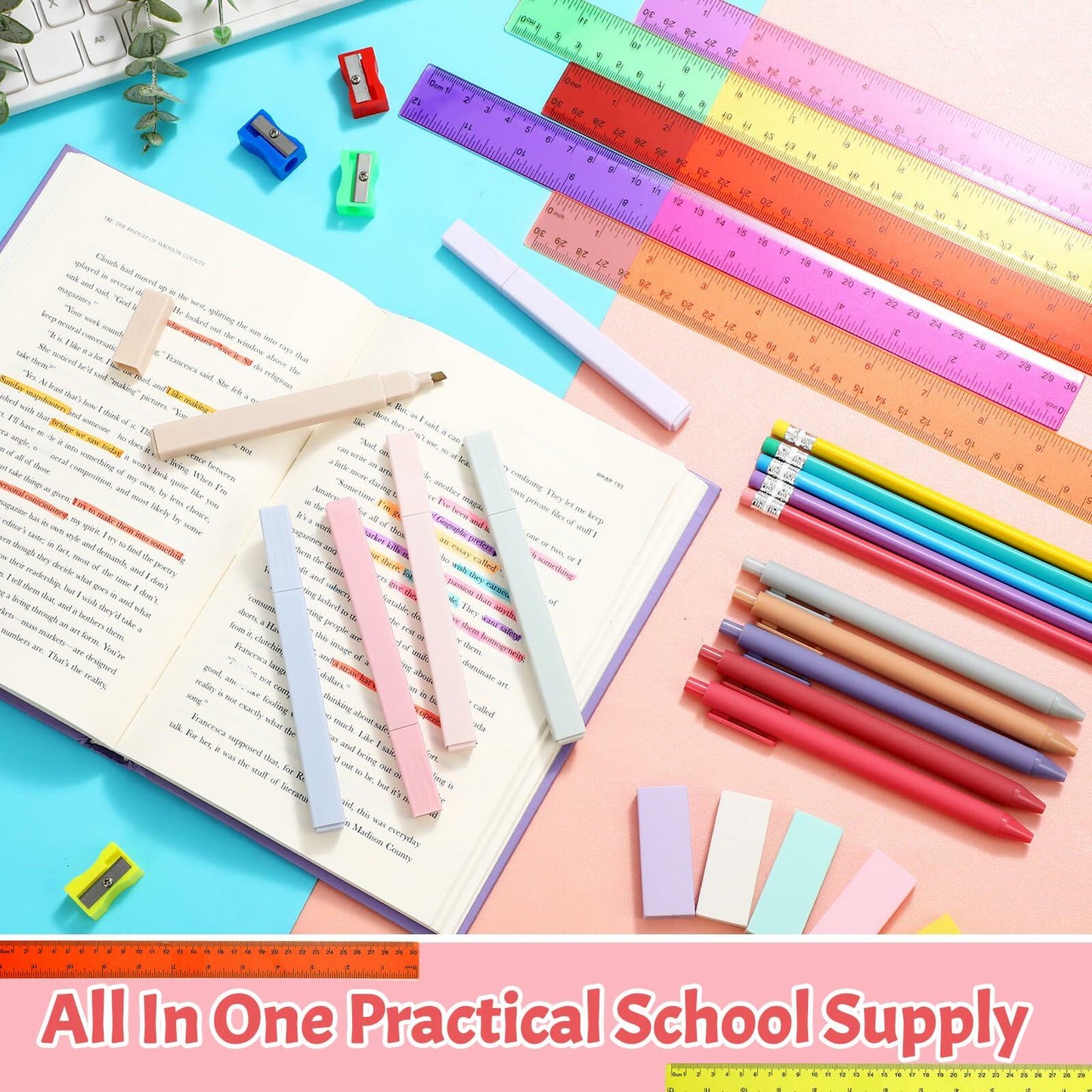 Feifeiya 240 Pcs Operation Christmas School Supplies Bulk Set Pen Ruler