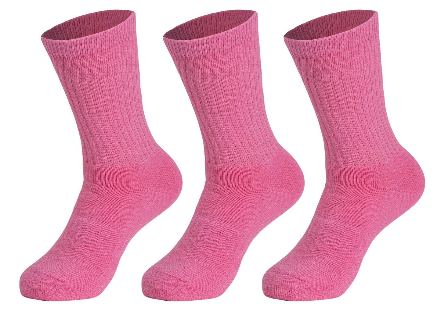 3 Pairs Cotton Crew Socks for Women – Soft, Breathable & Cushioned Athletic Sport Socks, Size 9-11