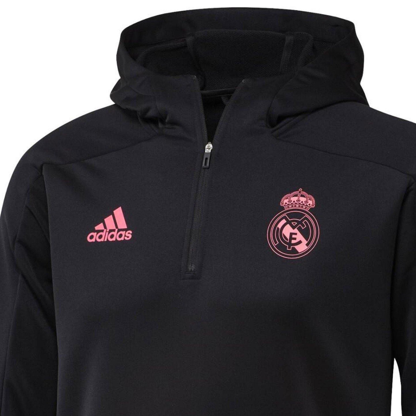 Real Madrid black/grey hooded training technical tracksuit 2020/21 - Adidas