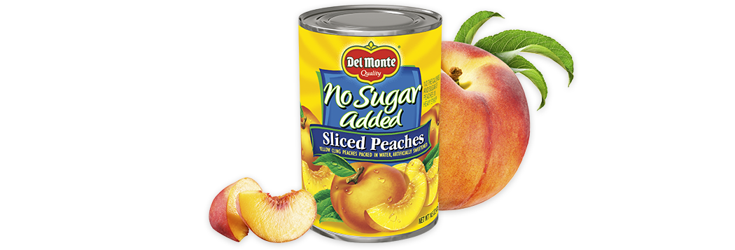 Del Monte NO Sugar added Sliced Peaches 14.5 oz Can