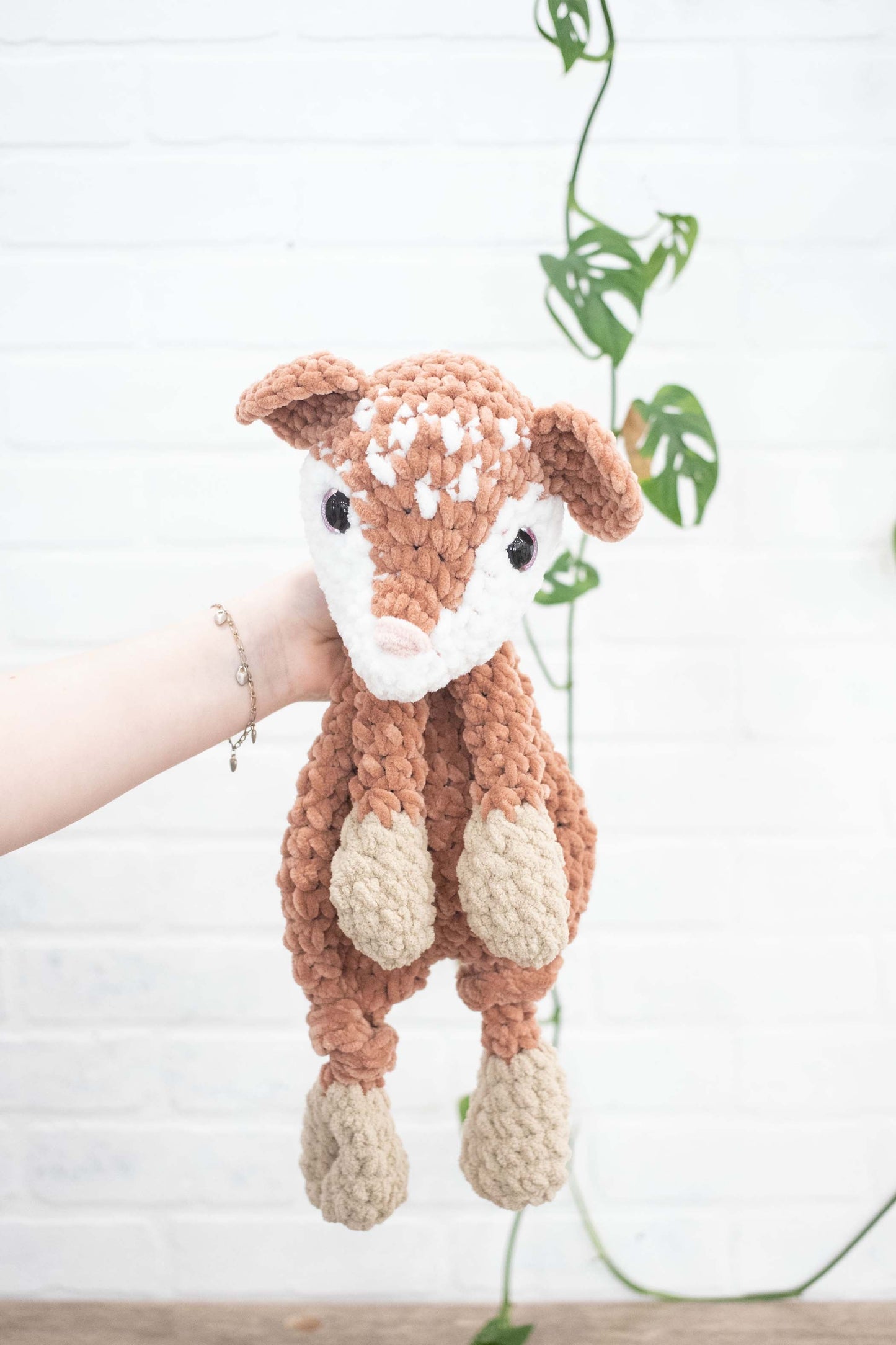 Deer Lovey, Baby Deer Stuffed Animal, Crochet Fawn Snuggler