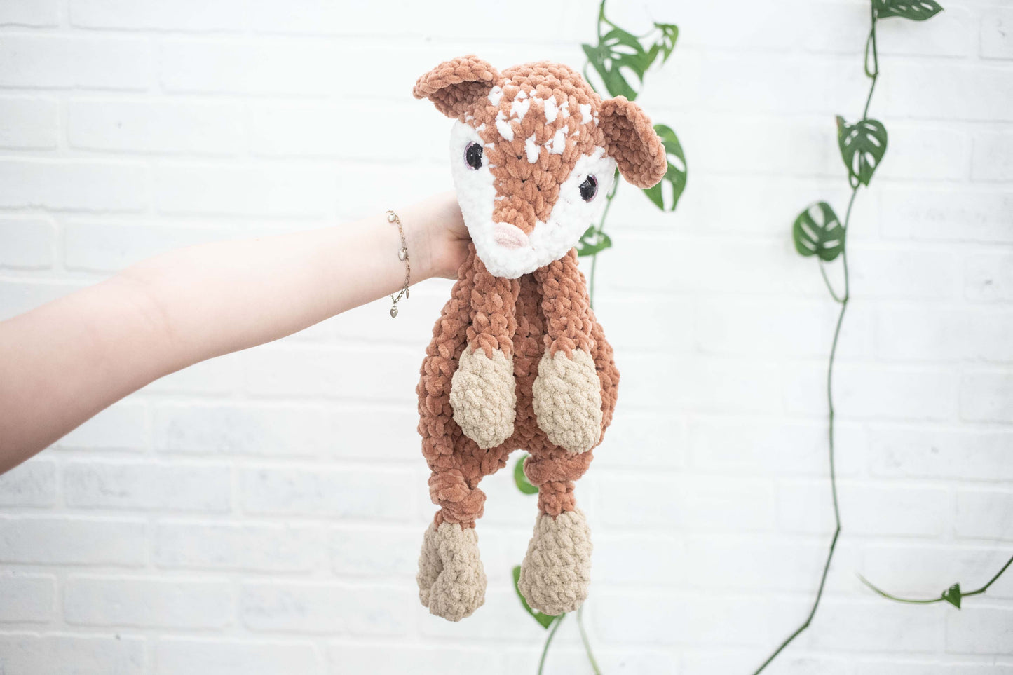 Deer Lovey, Baby Deer Stuffed Animal, Crochet Fawn Snuggler