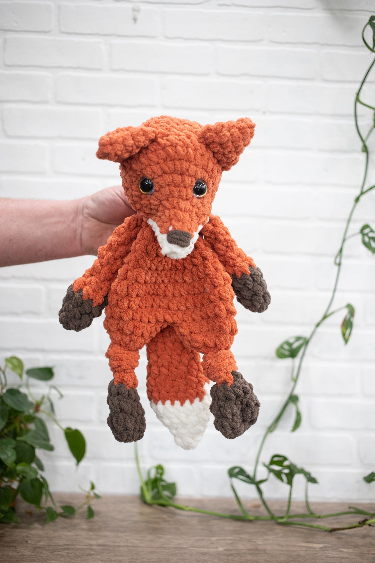 Fox Lovey, Crochet Stuffed Animal, Amigurumi Fox Snuggler
