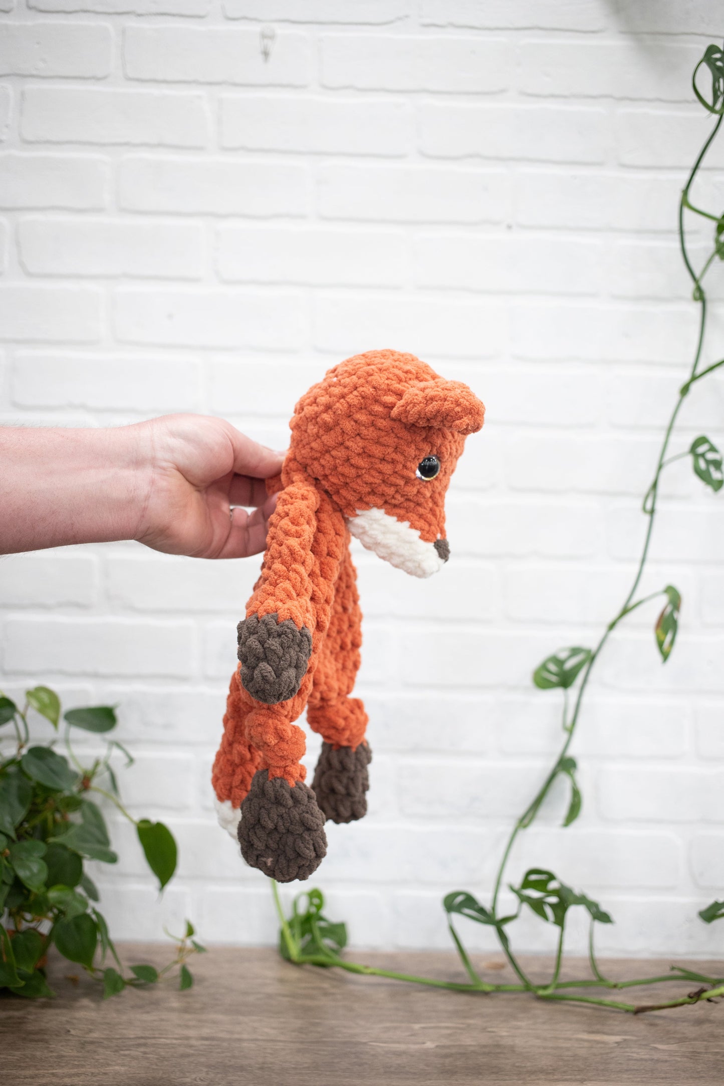 Fox Lovey, Crochet Stuffed Animal, Amigurumi Fox Snuggler