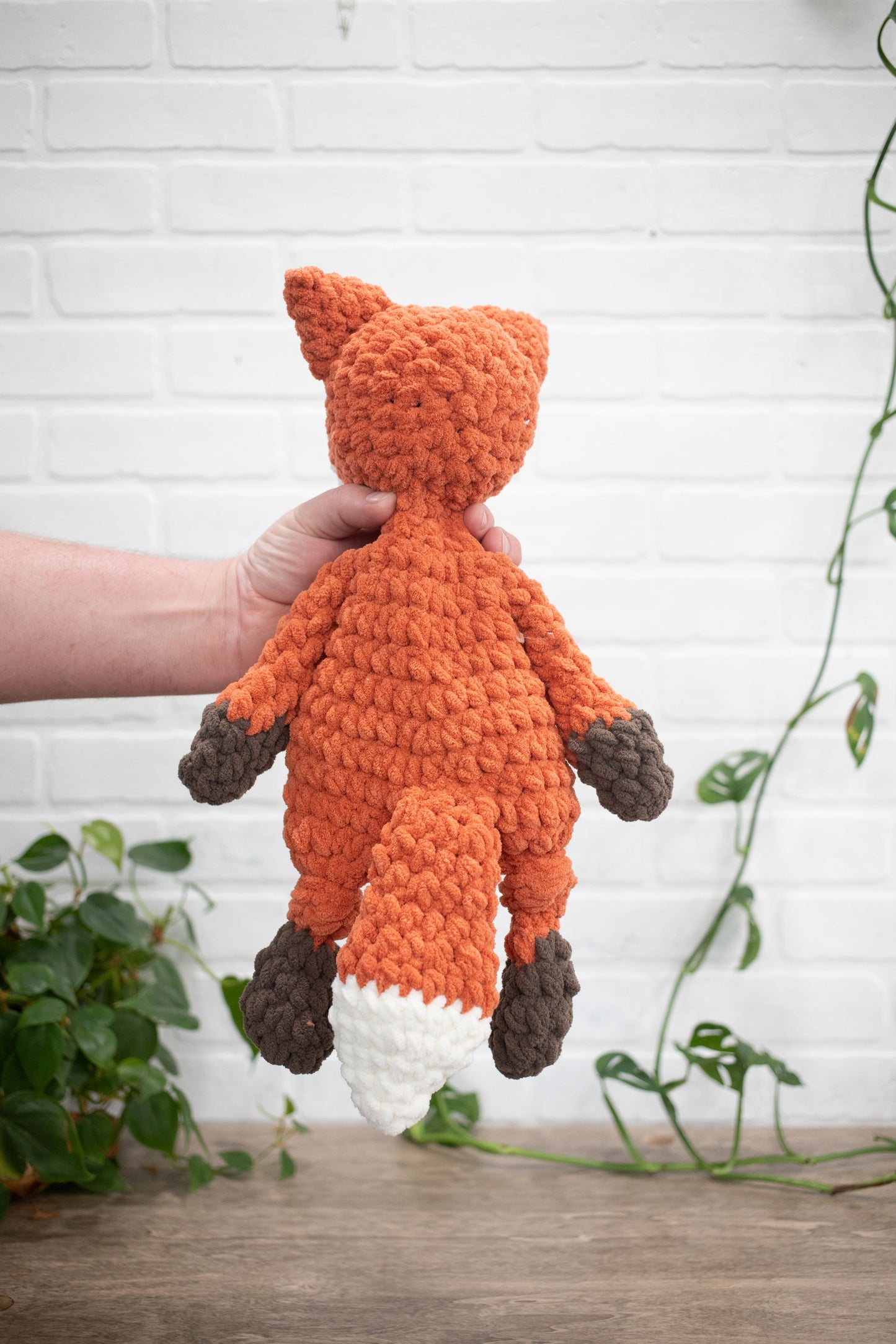 Fox Lovey, Crochet Stuffed Animal, Amigurumi Fox Snuggler
