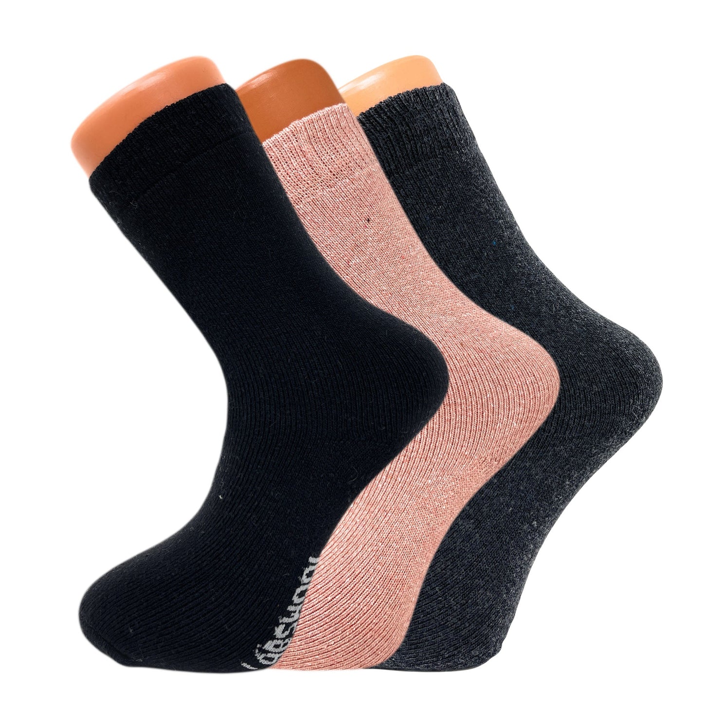 3 Pairs Women’s Thermal Wool Crew Socks – Cozy & Warm Winter Socks – Soft & Breathable – Size 5-7