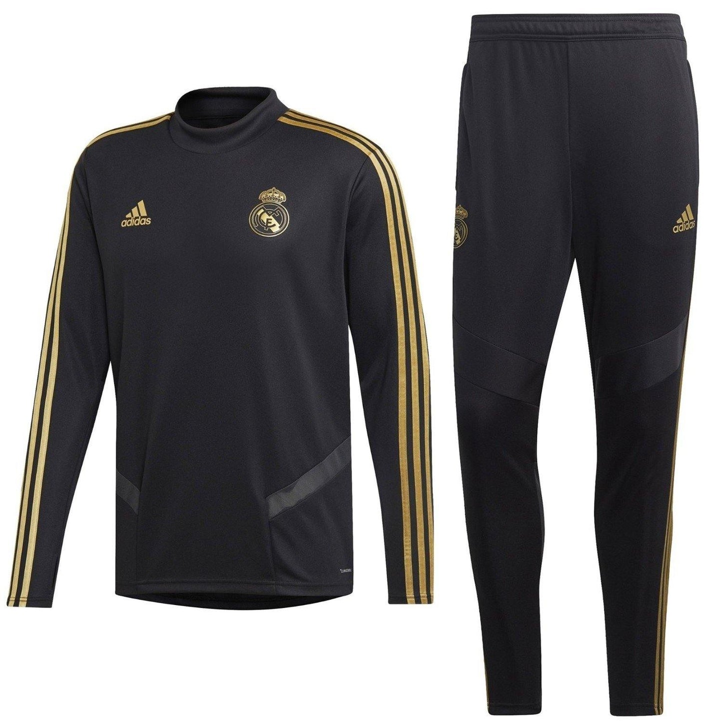 Real Madrid soccer black technical training tracksuit 2019/20 - Adidas